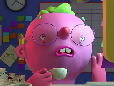 Workaholic #2 3danimation 3dart 3dcharacter art characterdesign conceptualart conceptualillustration design digitalillustration editorialart editorialillustration illustration illustrator life lifestyle motionillustration popart whimsical work workaholic