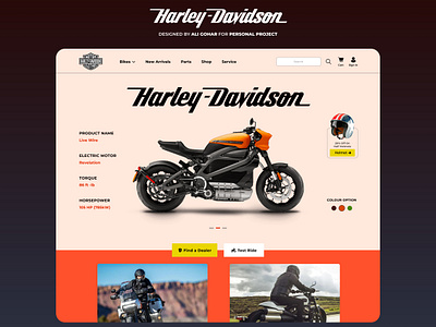 Harley Davidson Website - UI Design bike design harley davidson ui user interface ux uxdesign web design website