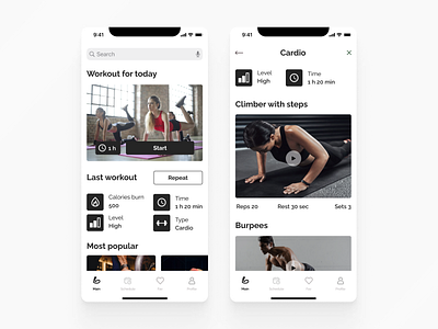 Workout app app design sport ui ux workout