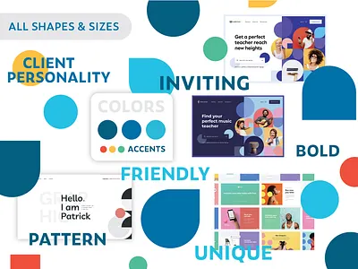 Bankable Website Mood Board branding bright fun mood board rebrand shapes website