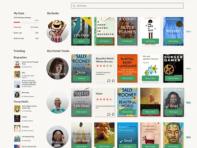 Goodreads reimagined app design tablet typography ui ux