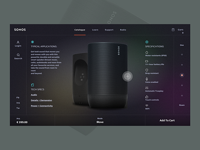 Wireless speakers " Sonos " — Product card card ecommerce figma forms item product pwa sonos ui ux web site