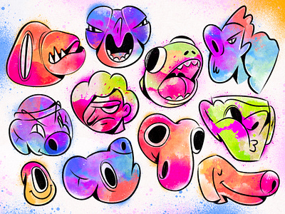 Dudes art artwork character colors emotions funny illustration procreate texture