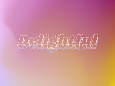 Delightful graphic design mesh gradient orange pink purple typography yellow