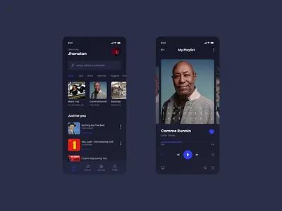 Music Player design graphic design layout page product design screen typography ui