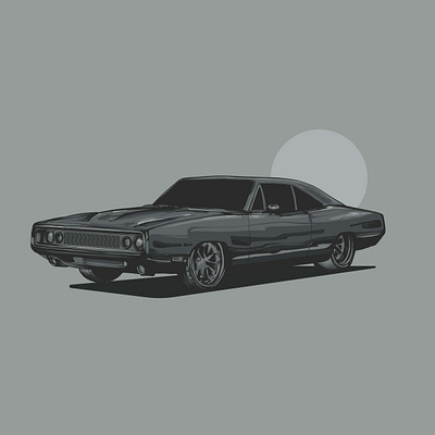 Pure American Muscle 1970 dodge charger blue branding car classic car design dodge charger gray illustration logo muscle car poster art poster design posters retro car ui ux vector vintage car vintage hellcat