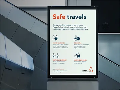 Avanti West Coast - Covid Comms - Station Poster avanti west coast branding branding and identity branding concept branding design coronavirus covid covid19 design identity identity branding identity design