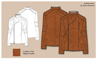 Leather Jacket #01 fashiondesign fashionflats illustration technicalsketch