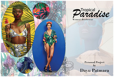 Tropical Paradise Cover Portfolio + Moodboard fashiondesign fashionflats illustration technicalsketch