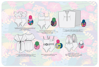 Technical details of beachwear design fashiondesign fashionflats illustration technicalsketch