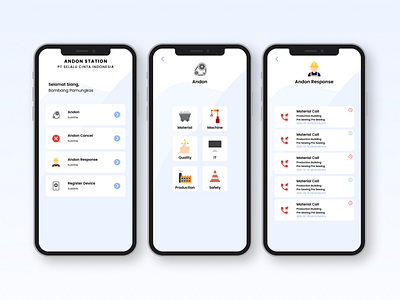 Andon Monitoring - Mobile Apps andon clean clean ui manufacture mobile mobile apps