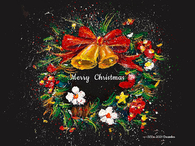 Christmas Eve🎄 christmas colorful design illustration mistletoe tree