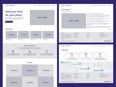 Wireframe Catering Website desain design designwebsite designwireframe desktop figma graphic design ui ux web design webdesign website wireframe wireframe website wireframewebsite