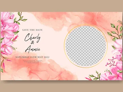 Colorful cherry blossom floral wedding banner template abstract art card cherry blossom engagement floral flower greeting invitation leaf love marriage plant rsvp sakura save the date template watercolor wedding wedding invitation