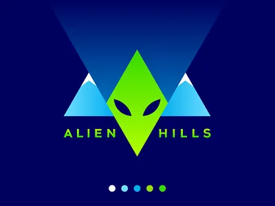 Alien Hills Logo alien alien logo alien mountain animal logo branding creative logo custom logo hills logo illustration logo mountain logo