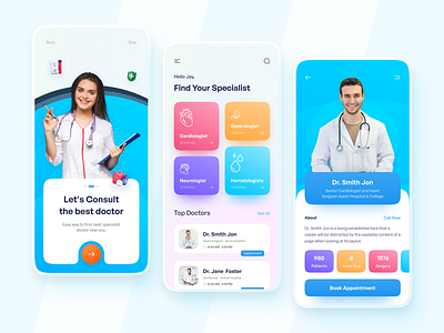 Online Medical Consultation App - Exploration app app design application doctor medical app medical consultation online consultation online medical ui uidesign uiux uiux design