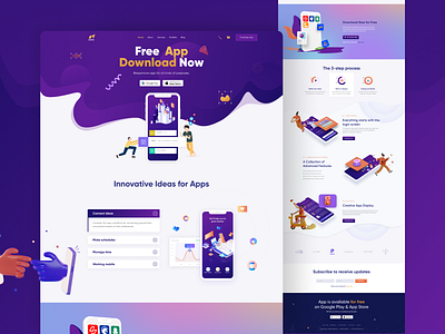 Mobile App Landding page adobe agency app landing page branding business design dribbble figma illustration photoshop ui user experience user interface ux web design