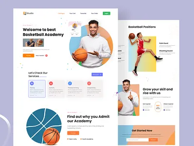 Basketball Academy Landing Page Design academy basketball basketball academy creative design creative web homepage landing page minimalism players sports team web design website ui