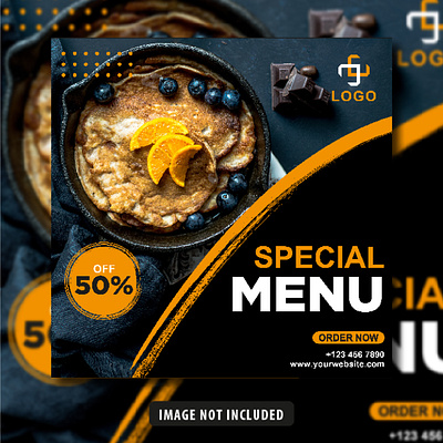 Social Media Food Post Banner Template ads banner brand design branding design facebook ads food banner imstagram template instagram instagram banner instagram post instagram stories web banner