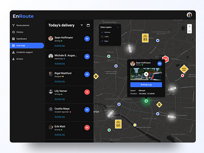Fleet Monitoring delivery delivery map fleet management fleet monitoring ui