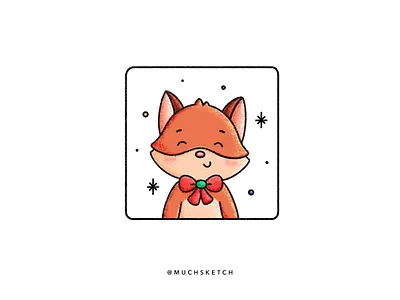 Festive fox 🦊 affinity designer animal drawing bow brown cartoon character design christmas critter cute animal festive fox illustration illustrator line art merry procreate sketch vector wolf woodland