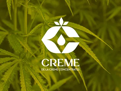 CREME art beauty branding cannabis design icon illustration leaf logo logo designer minimal monogram nature packaging sketches trending vector