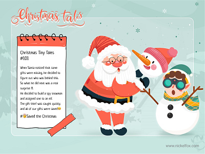 Christmas Tales christmas christmastree clean design festival flat fun gift graphic design holidays house illustration merry santa santacluase snow typography vector winter xmas