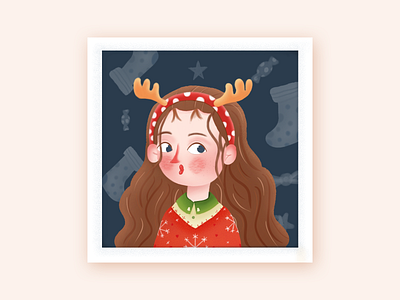 Christmas girl illustration