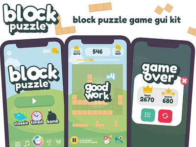 Block Puzzle Game Gui Assets