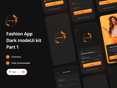 Fashion Mobile App Dark Mode Part 1 app design dark ecommerce app fashion app mobile app design mobile app ui design theme dark ui design ux design