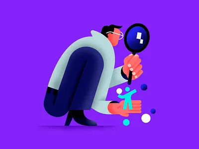 The Lab character flat illustration texture vector