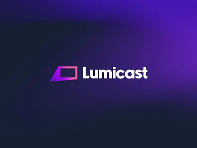 Lumicast・Approved Logo branding cast dark digital gradient illustration logo purple typography vector