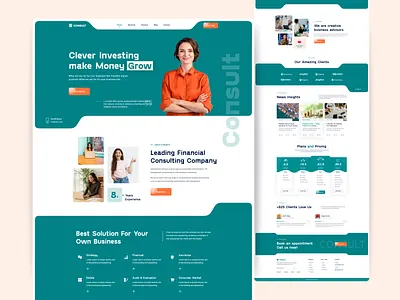 Business Consulting landing page redesign advisor advocate agency company consultant consulting website design corporate creative agency creative design digital marketing hero section home page landing page landing page redesign marketing website modern redesign uiux web design website design
