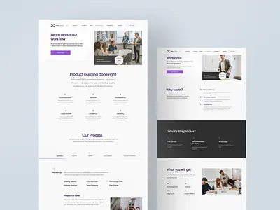 Softwarehouse Website - Polcode - Light Version clean clean design design dots shape flat design homepage landing page landinga page our process photo landing photo website redesign softwarehouse violet workshop