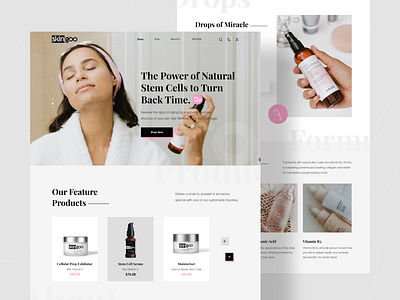 SkinGoo : Beauty Product Landing Page beauty cosmetics e commerce ecommerce fashion landing page makeup natural product page serum shop shopify skincare skingoo spa ui ux design uiux uiux designer web ui website