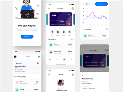 Finance Mobile App UI Design app design app ui banking card finance fintech fund imranjoy ios mobile banking payment pixelnavy transaction ui wallet