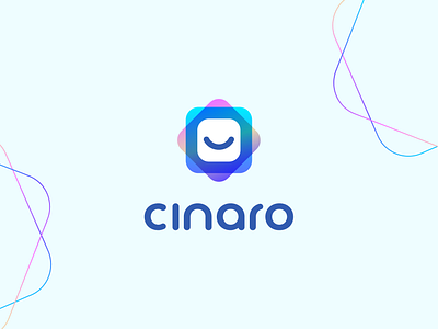 Cinaro abstract blockchain branding clever crypto data design fintech flat gradient icon logo mark minimal nft positive smile technology web3