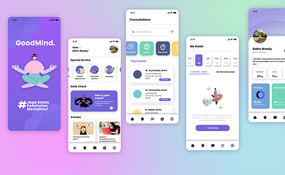 Mental Health Mobile App - GoodMind. mentalhealth mobile ui uiux ux