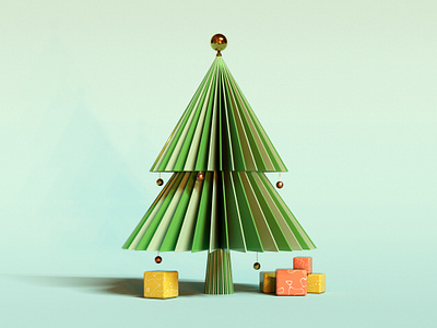 Christmas 2016 3d 3d illustration blender c4d christmas christmas tree colors cycles dudle festive gift holidays illustration octane pastel present render tree vector xmas