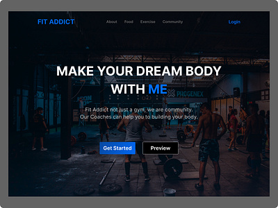 Fit Addict branding landing page ui website