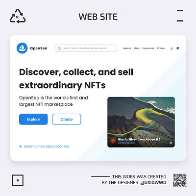 WebSite (OpenSea.io) app blockchain crypto design digital io open sea opensea rarible redesign ui ux website