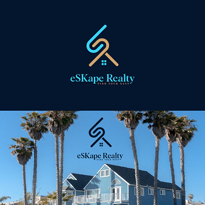 eskape realty logo best logo branding design flat logo flat logo design graphic design illustration logo minimal minimalist logo modern logo motion graphics