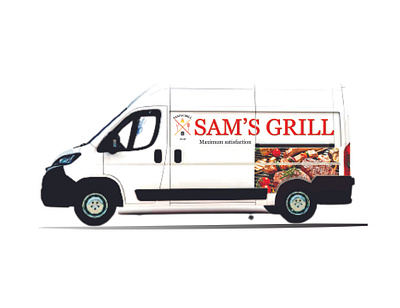 Sam's Grill Brand Van Mockup brand branding design identity