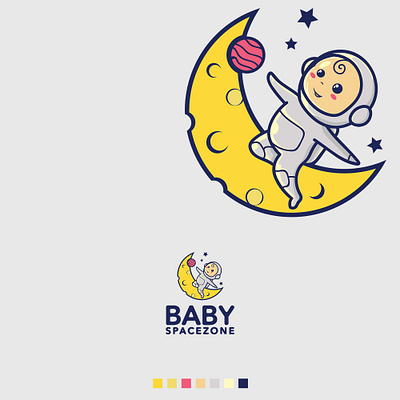 Baby Astronaut branding design graphic design illustration line art logo logo design vector