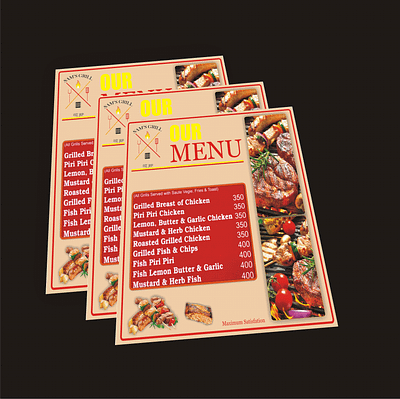 Sam's Grill Menu Mockup brand branding design identity