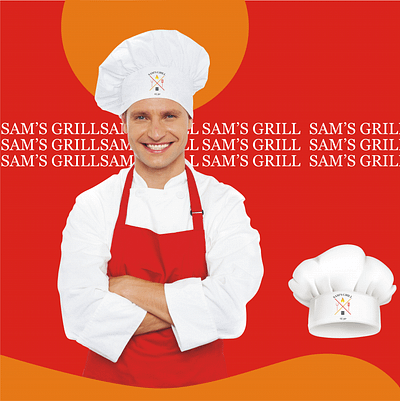 Sam's Grill Chef Hat Mockup brand branding design identity