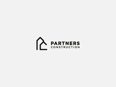 Partners Construction Logo Design - Real Estate Logo brand identity branding construction logo design graphic design identity design lettermark logo logo design logomark logotype pc logo pc monogram real estate real estate logo wordmark