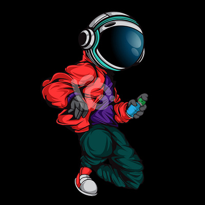 Urban Astronaut art astronaut character design doodle graffiti illustration vector
