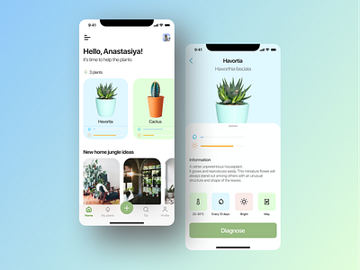 Plant growing app app design figma ios ui ux