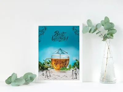 Best Wishes brochure cafe coffee coverpage design graphic design illustration illustrator layout nature photoshop tea typography vector
